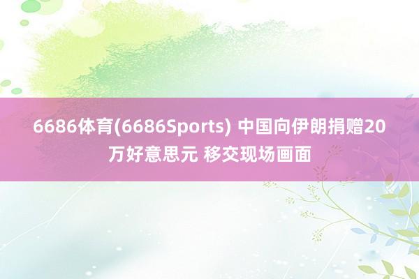 6686体育(6686Sports) 中国向伊朗捐赠20万好意思元 移交现场画面