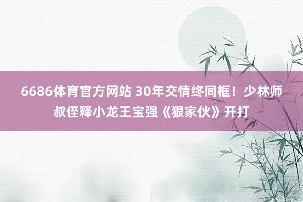 6686体育官方网站 30年交情终同框！少林师叔侄释小龙王宝强《狠家伙》开打