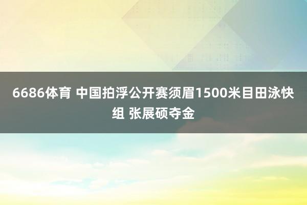 6686体育 中国拍浮公开赛须眉1500米目田泳快组 张展硕夺金