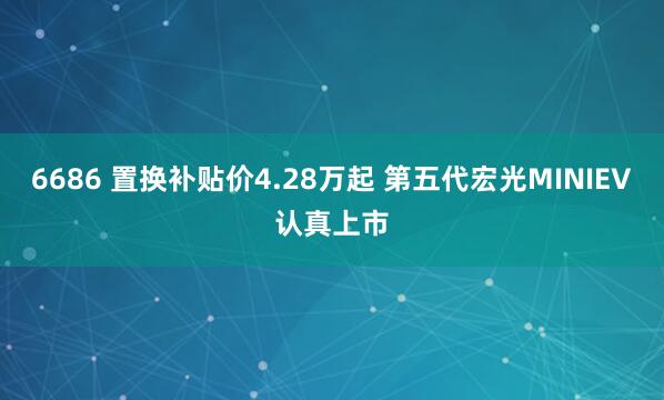 6686 置换补贴价4.28万起 第五代宏光MINIEV认真上市