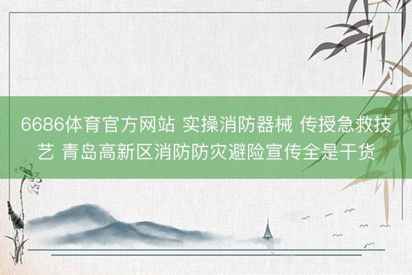 6686体育官方网站 实操消防器械 传授急救技艺 青岛高新区消防防灾避险宣传全是干货