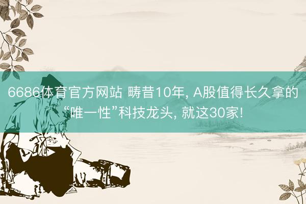 6686体育官方网站 畴昔10年， A股值得长久拿的“唯一性”科技龙头， 就这30家!