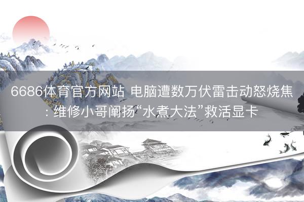 6686体育官方网站 电脑遭数万伏雷击动怒烧焦: 维修小哥阐扬“水煮大法”救活显卡
