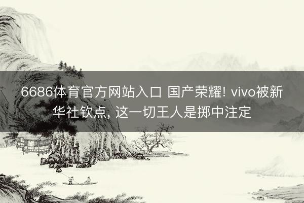6686体育官方网站入口 国产荣耀! vivo被新华社钦点， 这一切王人是掷中注定