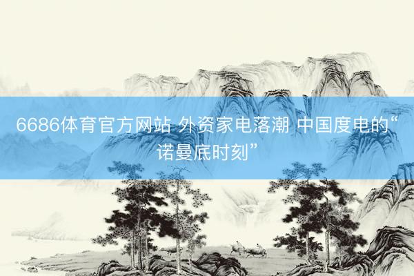6686体育官方网站 外资家电落潮 中国度电的“诺曼底时刻”