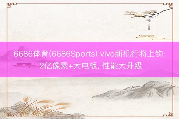 6686体育(6686Sports) vivo新机行将上钩: 2亿像素+大电板， 性能大升级