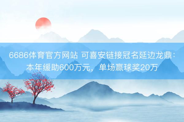 6686体育官方网站 可喜安链接冠名延边龙鼎：本年缓助600万元，单场赢球奖20万